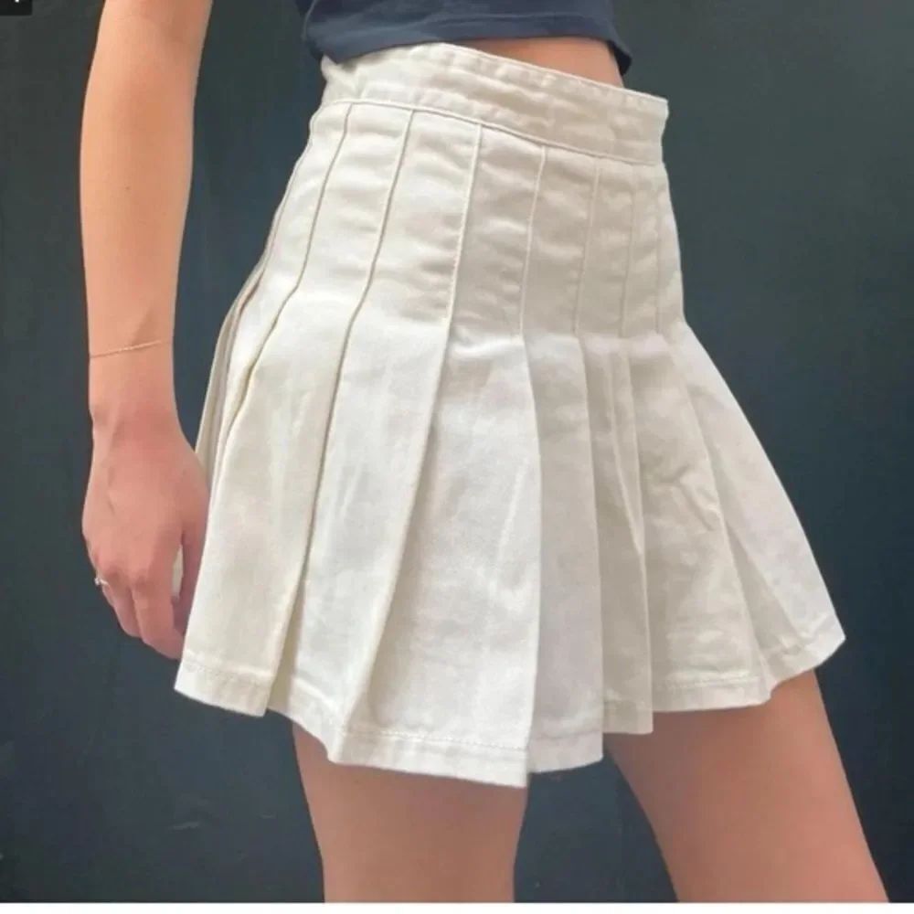 Jon Galt Brandy Melville Dana Pleated Mini Skirt Beige Sz Small
